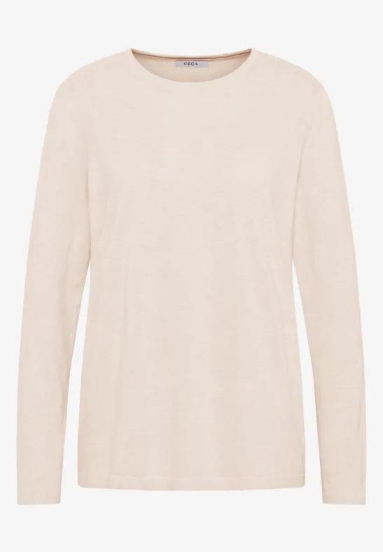 Basic Pullover oat milk beige melange