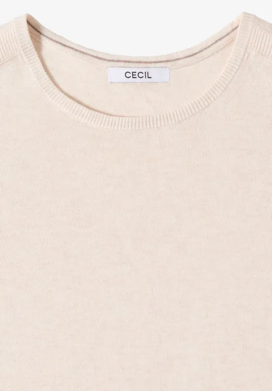 Basic Pullover oat milk beige melange