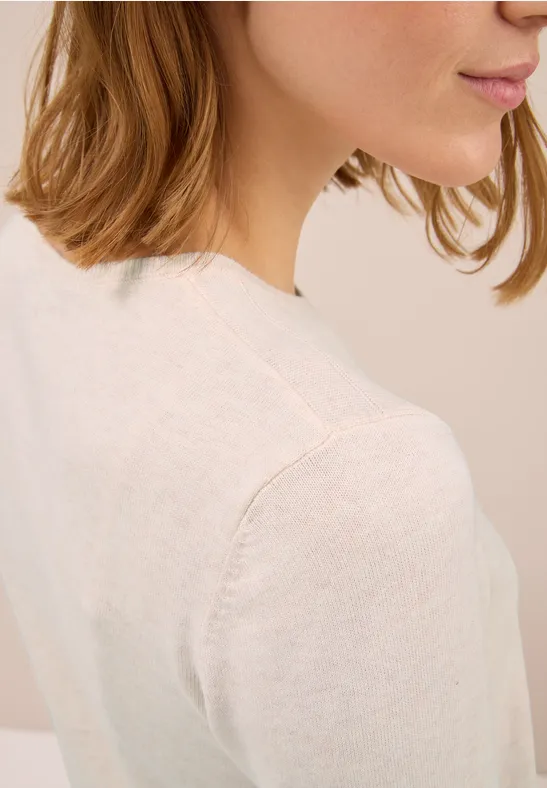 Basic Pullover oat milk beige melange