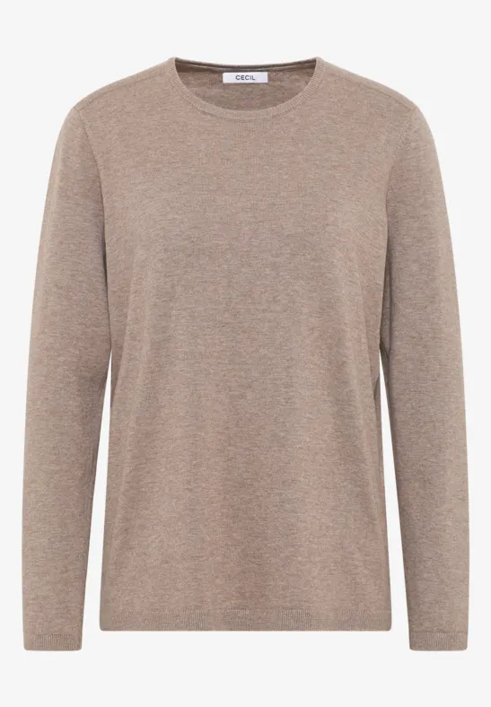 Basic Pullover toffee cream melange