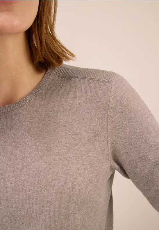 Basic Pullover toffee cream melange