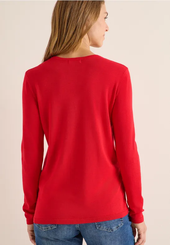 Basic Pullover fiery red