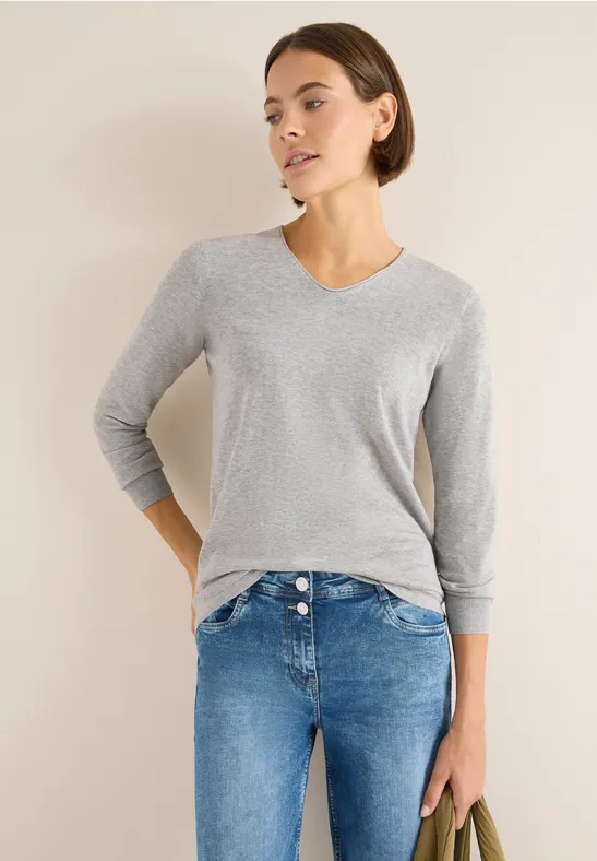 Basic Pullover chalk grey melange