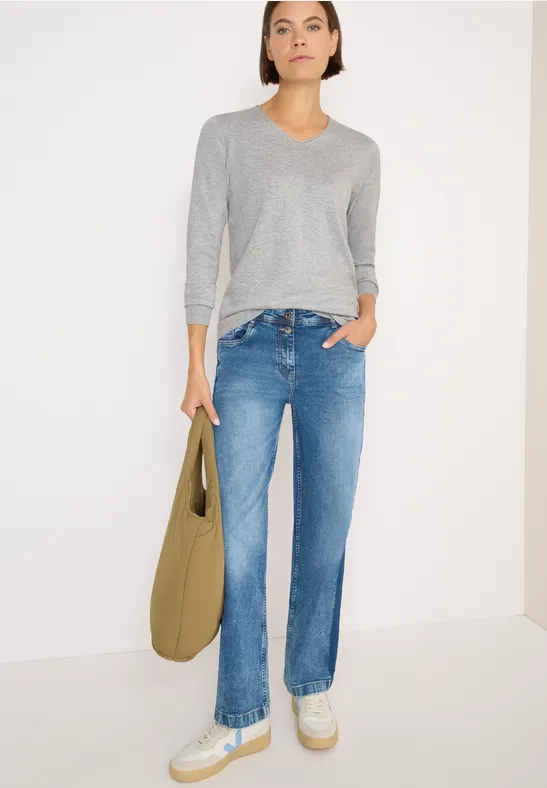 Basic Pullover chalk grey melange