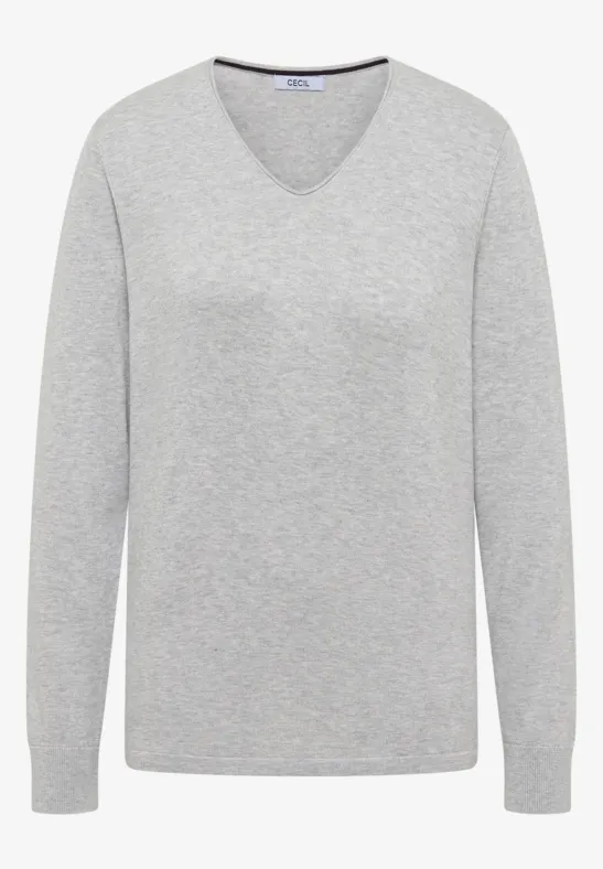 Basic Pullover chalk grey melange