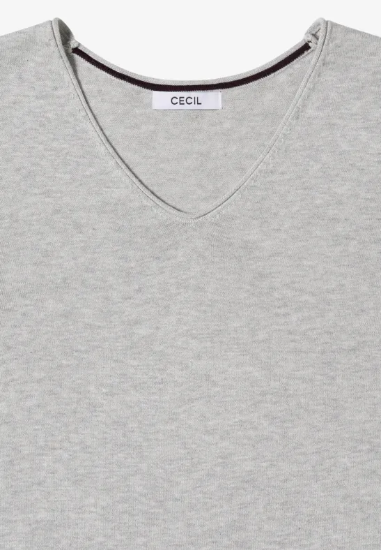 Basic Pullover chalk grey melange