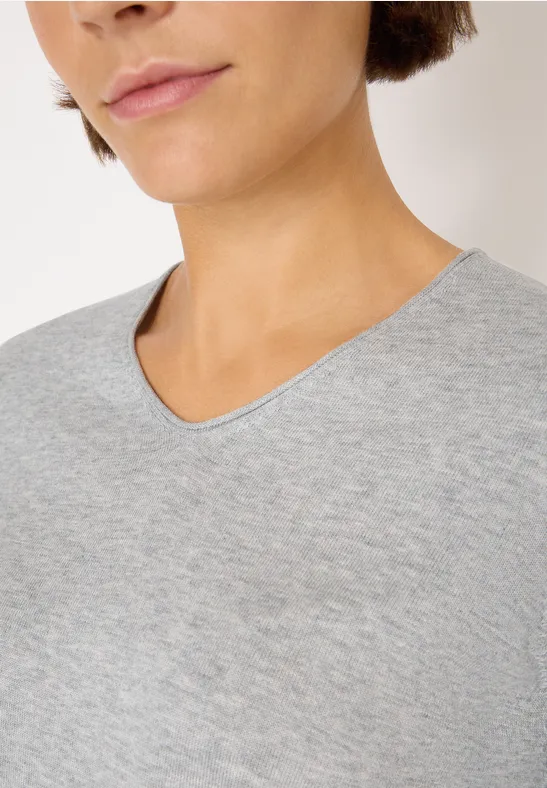 Basic Pullover chalk grey melange