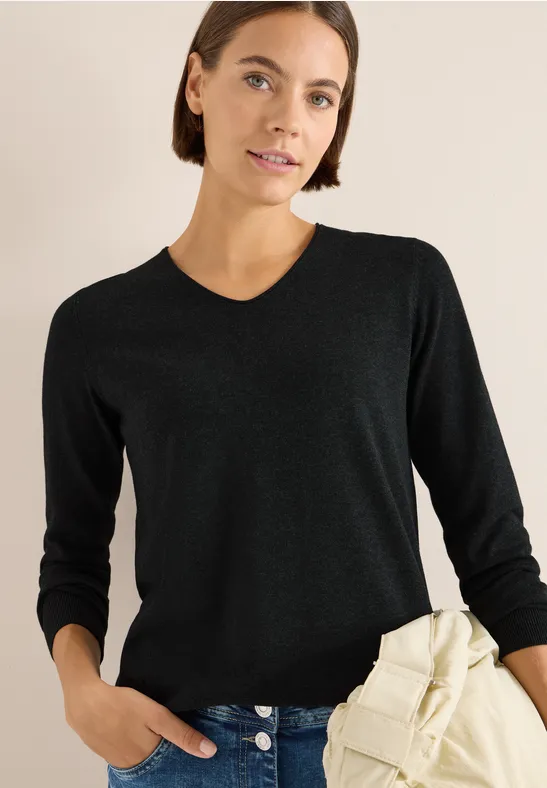 Basic Pullover charcoal grey melange