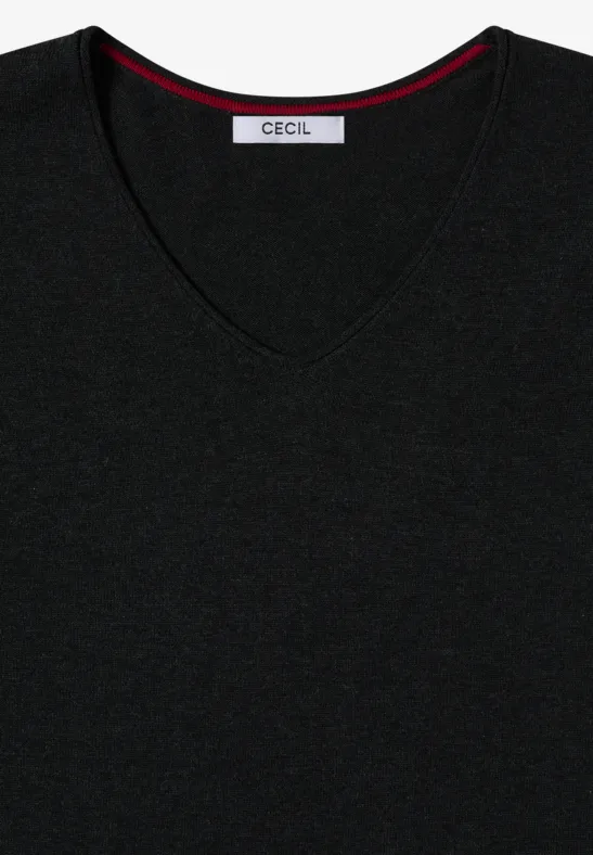 Basic Pullover charcoal grey melange