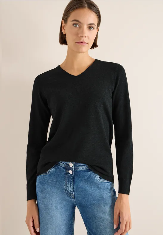 Basic Pullover charcoal grey melange