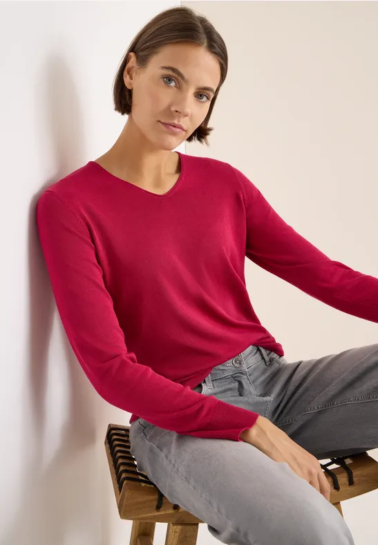Basic Pullover beaujolais red
