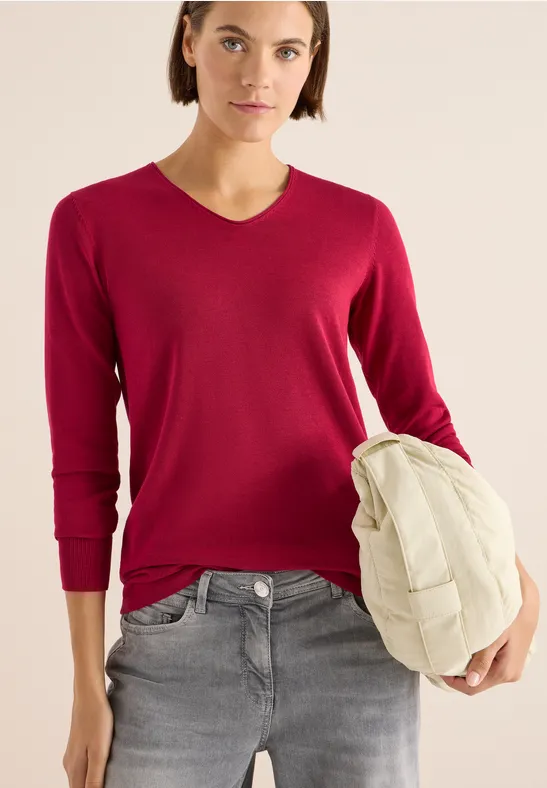 Basic Pullover beaujolais red