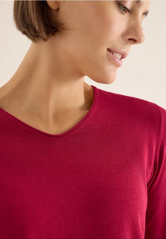 Basic Pullover beaujolais red
