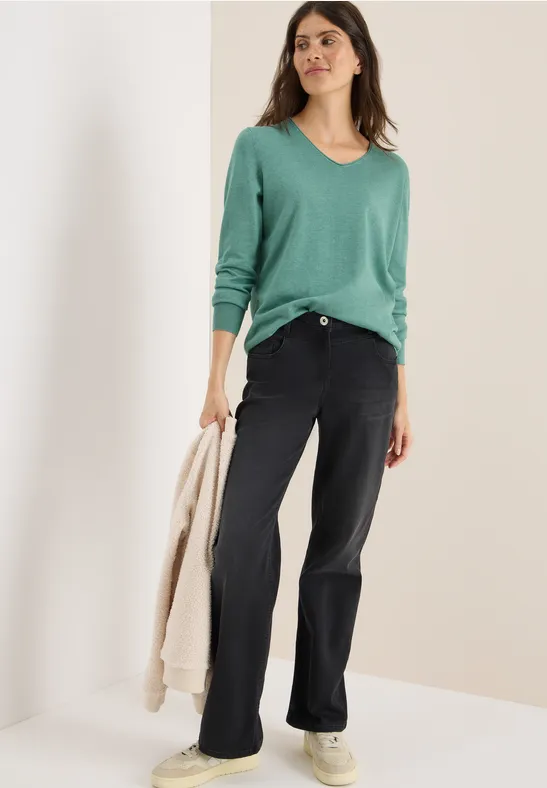 Basic Pullover jewel green melange