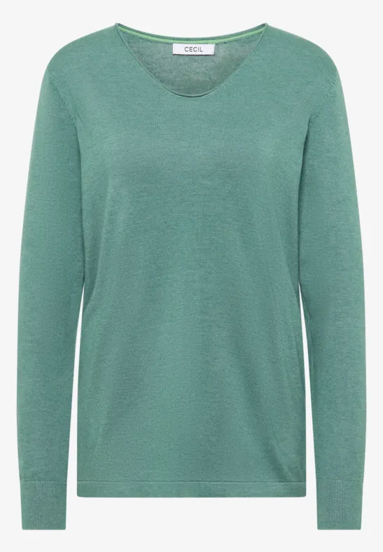 Basic Pullover jewel green melange