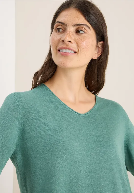 Basic Pullover jewel green melange