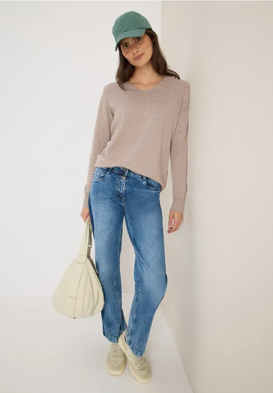 Basic Pullover toffee cream melange