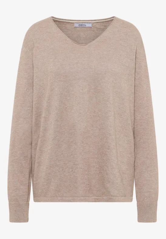 Basic Pullover toffee cream melange