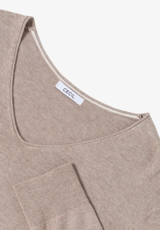 Basic Pullover toffee cream melange