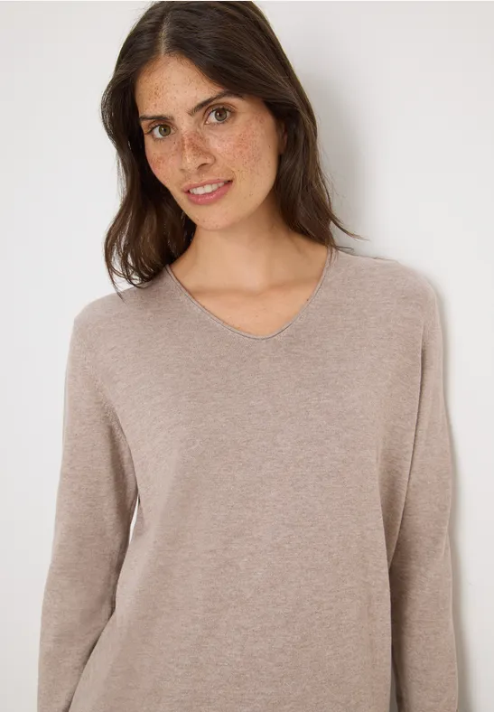 Basic Pullover toffee cream melange