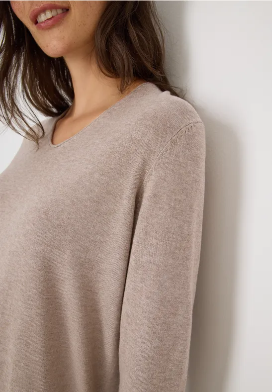 Basic Pullover toffee cream melange