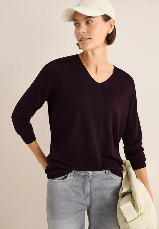 Pull basique eggplant red