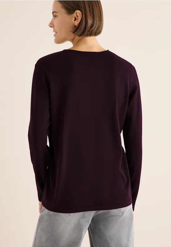 Pull basique eggplant red