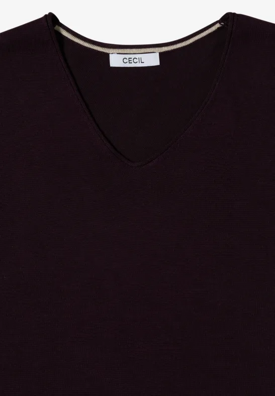 Pull basique eggplant red