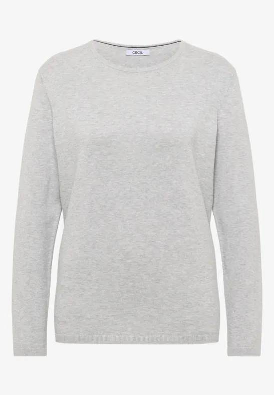 Basic Pullover chalk grey melange
