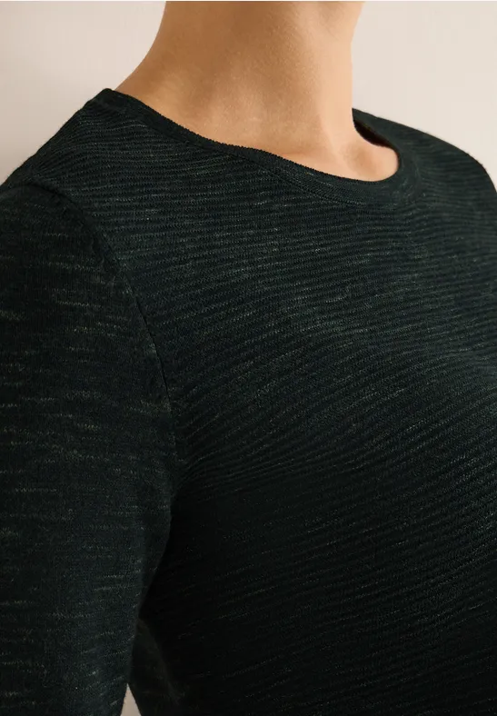 Strukturpullover ink green heather melange