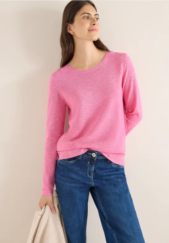 Strukturpullover heather dark blossom melange