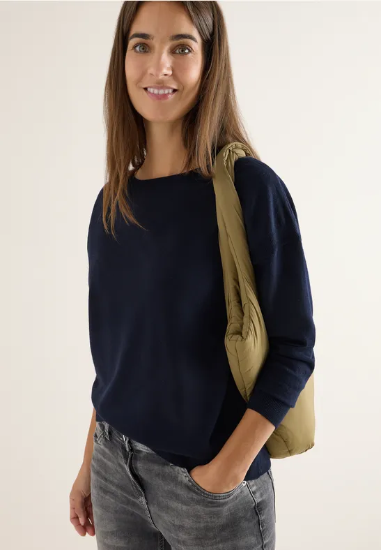 Pullover mit Strukturdetail urban dark blue