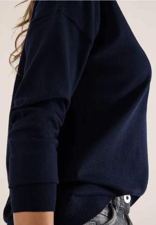 Pullover mit Strukturdetail urban dark blue