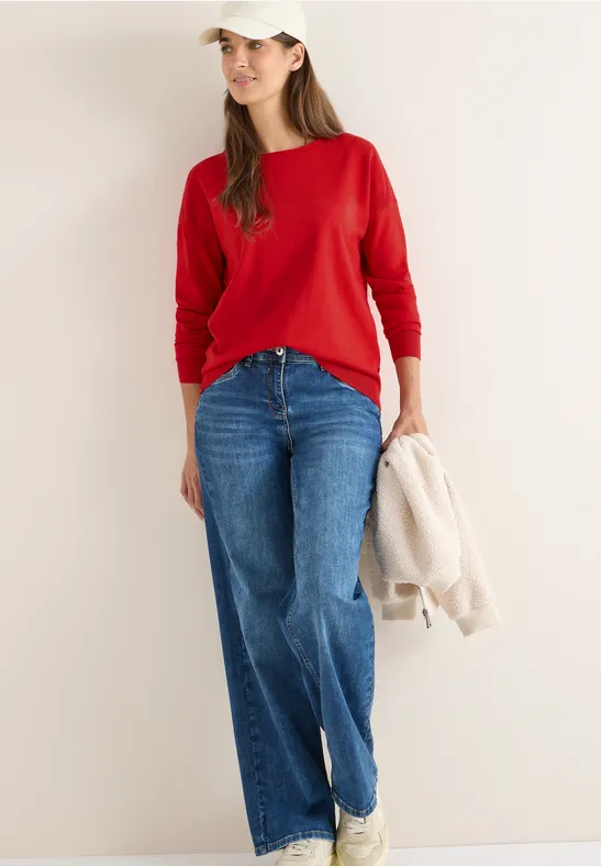 Pullover mit Strukturdetail fiery red