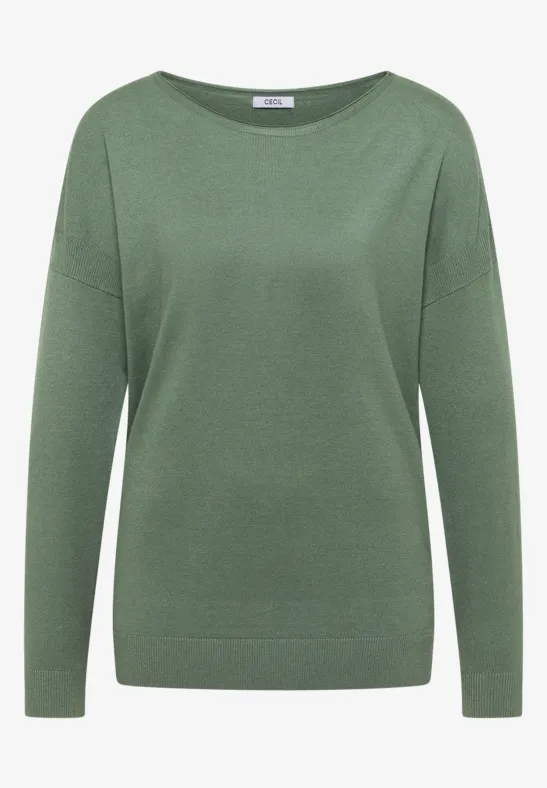 Pullover mit Strukturdetail highland green melange