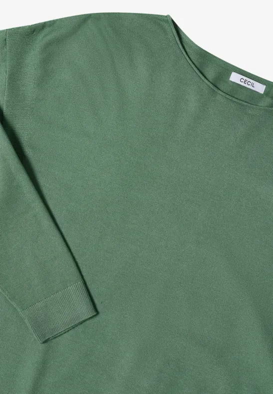 Pullover mit Strukturdetail highland green melange