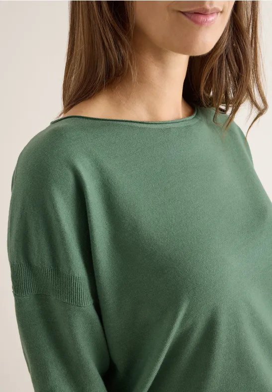 Pullover mit Strukturdetail highland green melange