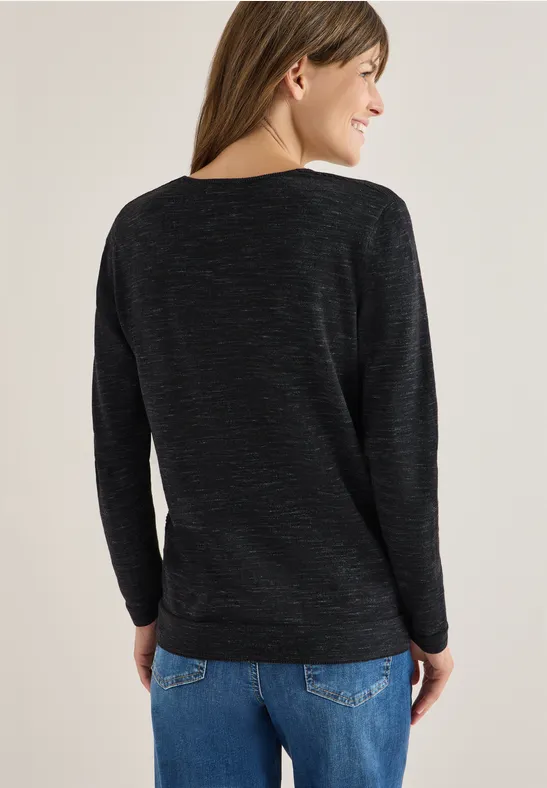 V-Neck Pullover salt-pepper heather melange