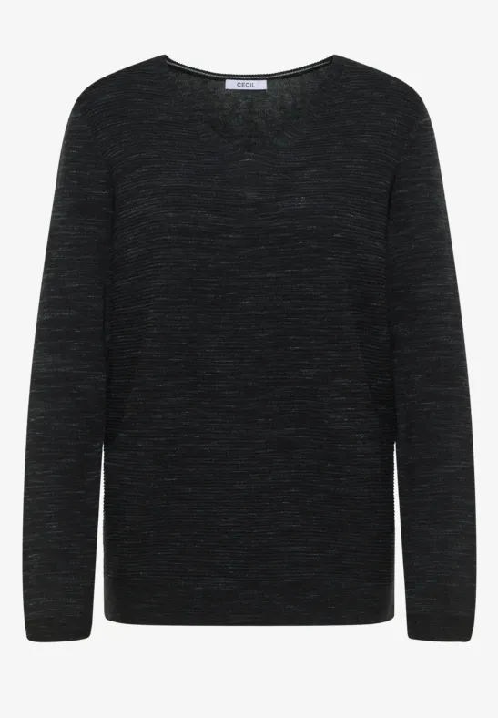V-Neck Pullover salt-pepper heather melange