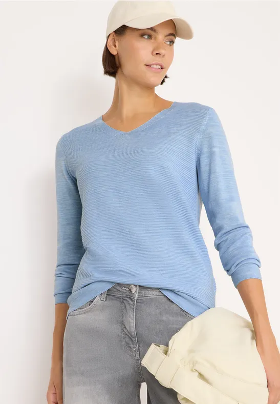 Pull à col en V mountain heather melange