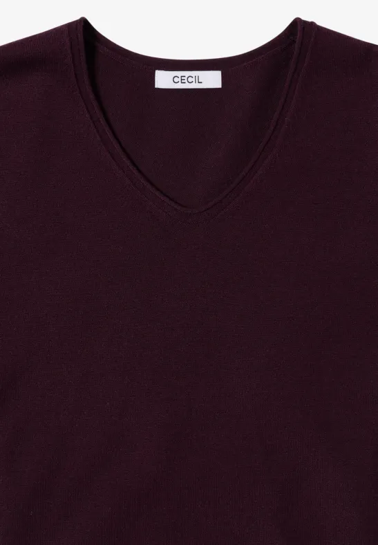 Kuscheliger Pullover eggplant red
