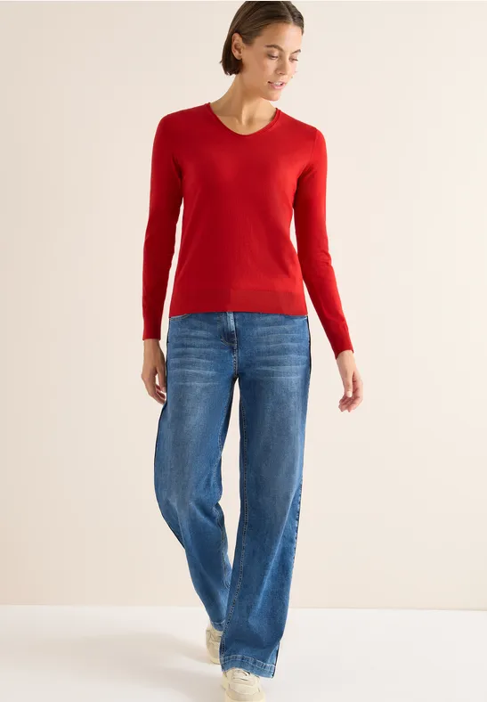 Kuscheliger Pullover fiery red