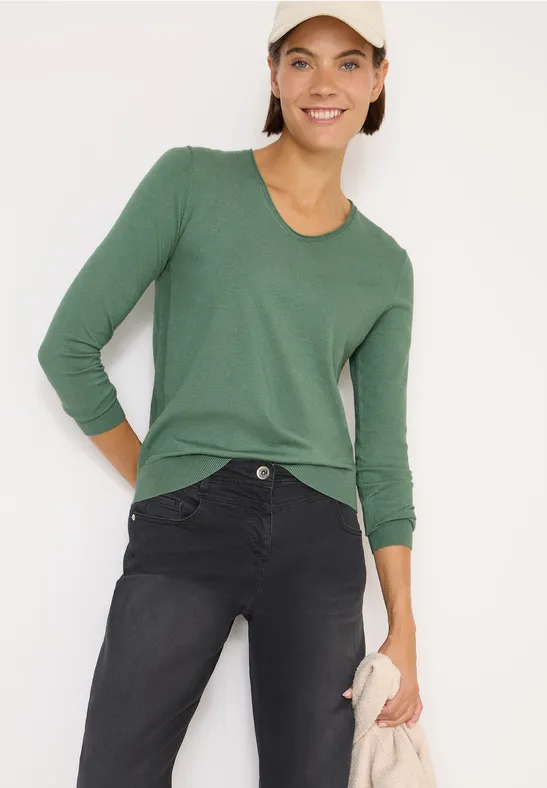 Gezellige trui highland green melange