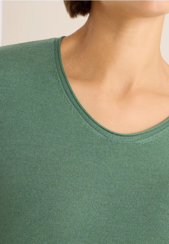 Gezellige trui highland green melange