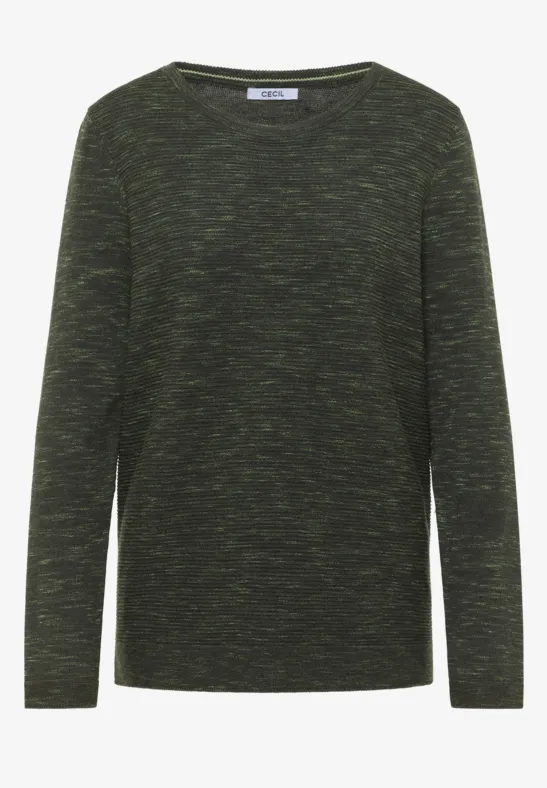 Rundhals Strukturpullover raw khaki