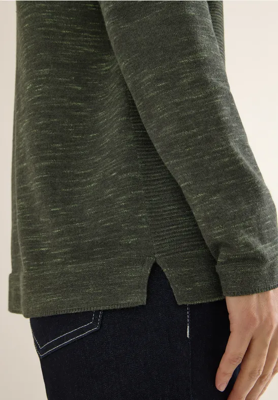 Rundhals Strukturpullover raw khaki