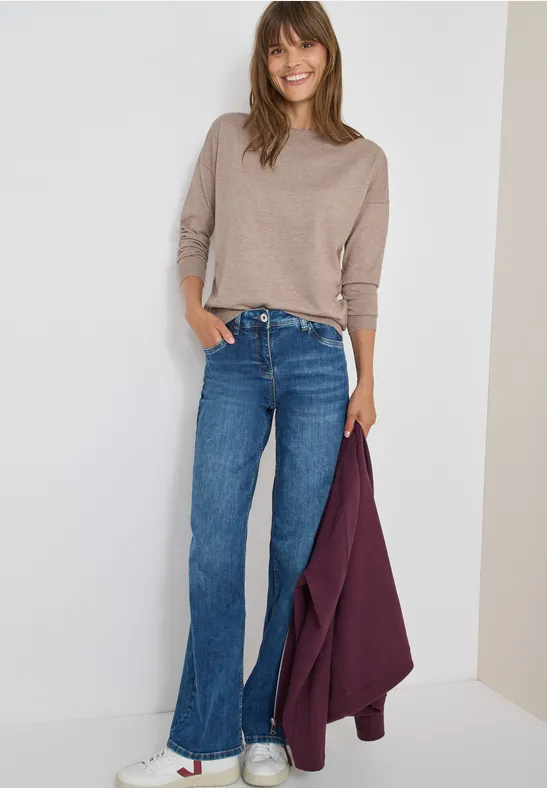 Pullover mit Strukturdetail toffee cream melange