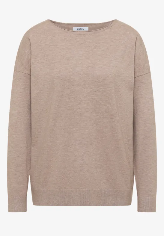 Pullover mit Strukturdetail toffee cream melange