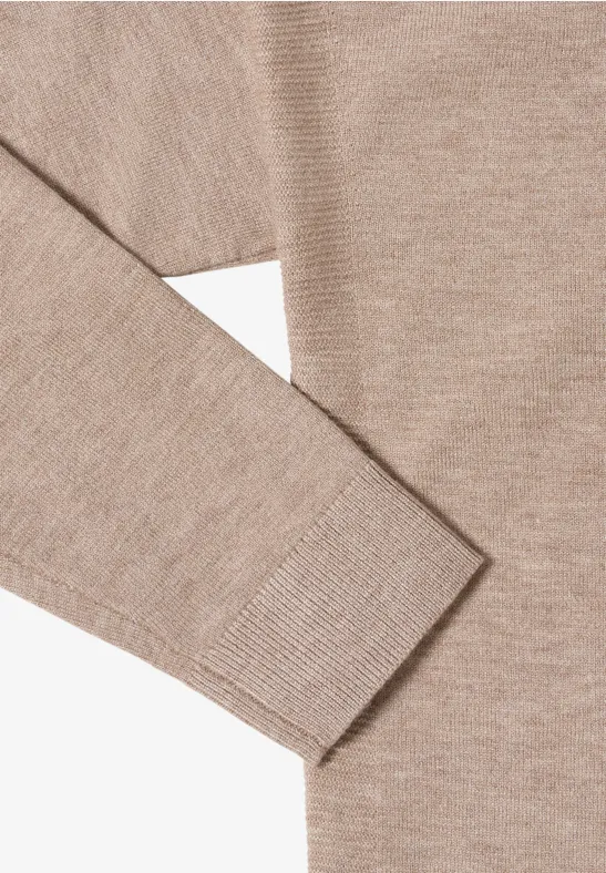 Pullover mit Strukturdetail toffee cream melange