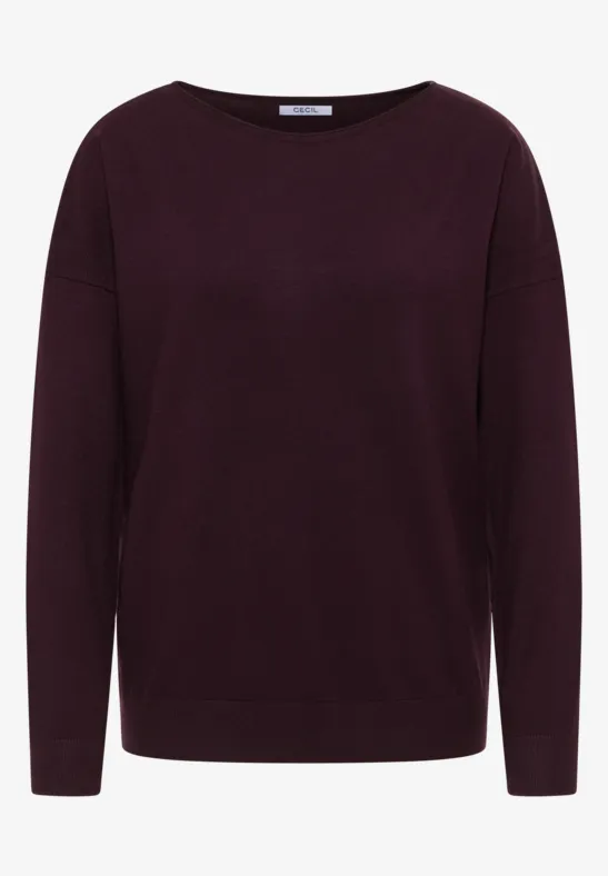 Pullover mit Strukturdetail eggplant red